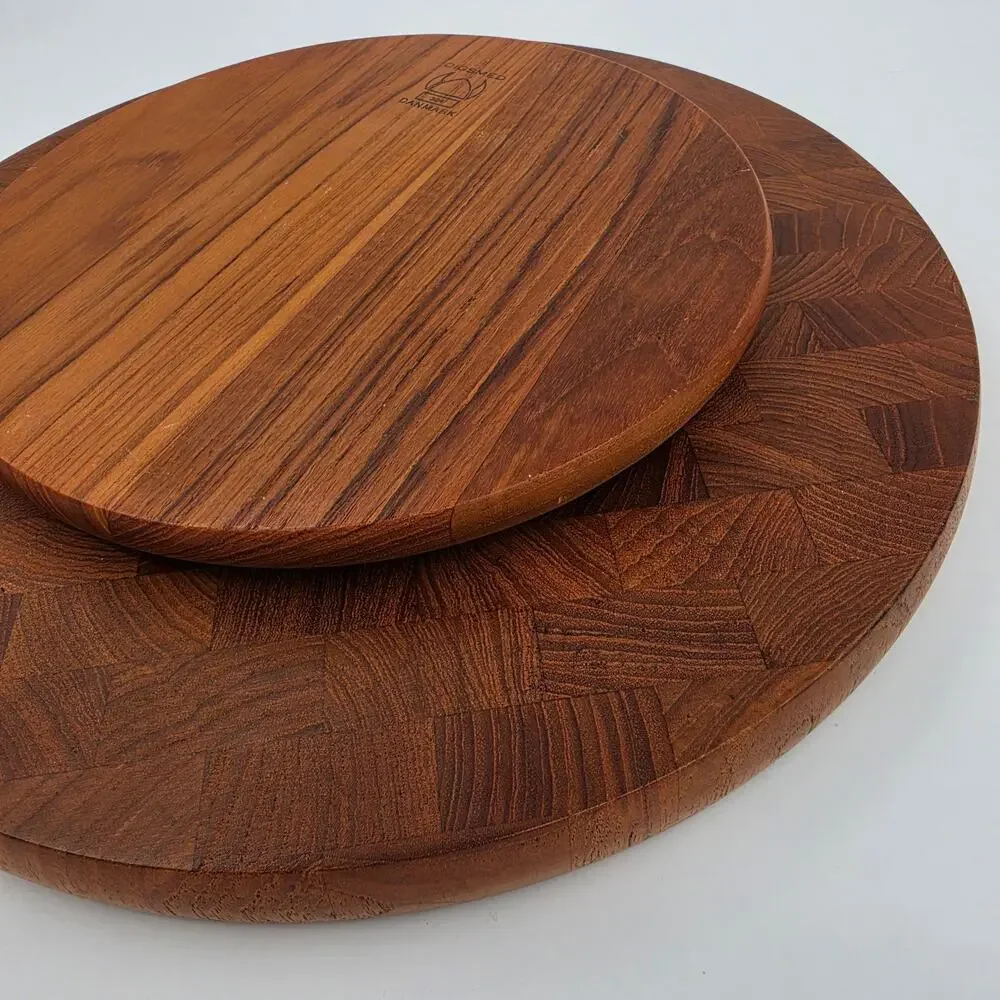 Vintage Digsmed Denmark Teak Lazy Susan Rotating Serving Board Tray Complete 304